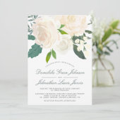 Ivory Dreams Wedding Invitation Kaart (Staand voorkant)