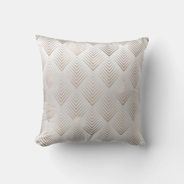 Ivory driehoeken grijze kunstpijlen Deco Geometry Kussen (Voorkant)