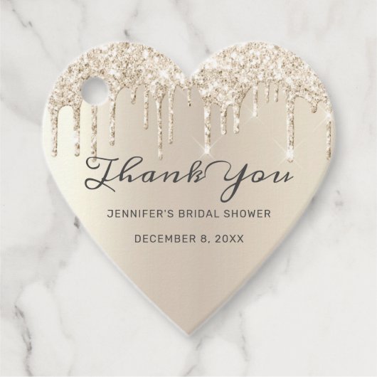 Ivory Driving Glitter Vrijgezellenfeest Hartelijk  Bedankjes Labels (Voorkant)