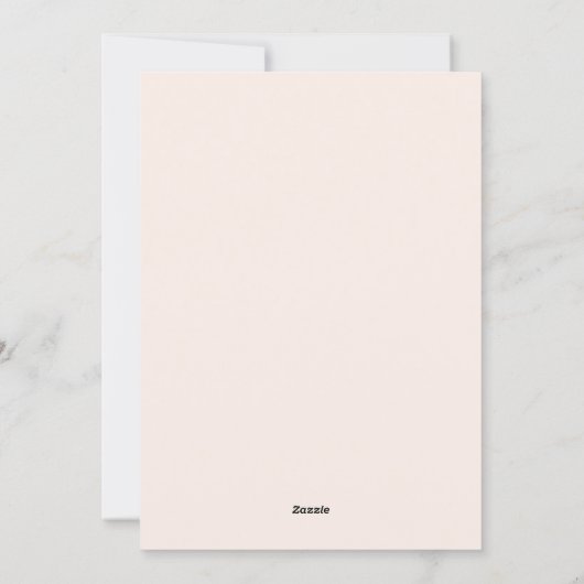 Ivory dusty rose florals First Communion Kaart (Achterkant)