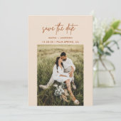 Ivory Earthy Tone foto Save the Dates Cards Bedankkaart (Staand voorkant)