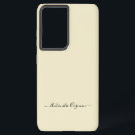 Ivory Eenvoudig Minimalistisch Script Aangepaste n Samsung Galaxy Hoesje<br><div class="desc">Een eenvoudig stijlvol typografisch ontwerp met aangepaste namen in een casual script lettertype in opvallend zwart op klassiek off white ecru. Het perfecte item voor de minimalist. Een modern geschenk of accessoire op maat voor elke gelegenheid. Debra Valencia, een visionaire oppervlakteontwerper, productontwerper en ondernemer met een passie voor wereldreizen, ambachtelijke...</div>