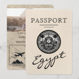 Ivory Egypt Passport Wedding Kaart