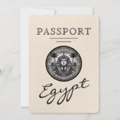 Ivory Egypt Passport Wedding Kaart (Voorkant)