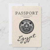 Ivory Egypt Passport Wedding Save the Date (Voorkant)