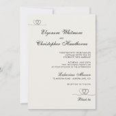 Ivory Elegant Hearts Calligraphy Wedding Kaart (Voorkant)