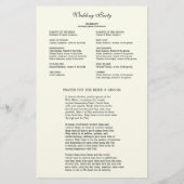 Ivory Elegant Katholieke Weddenschap Programma Sta Briefpapier (Achterkant)