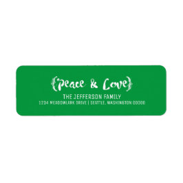 Ivory Elegant Sketted Peace & Love Holiday Etiket