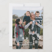 Ivory Elegant Snowflakes Holiday Fotokaart Feestdagenkaart (Voorkant)