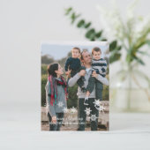 Ivory Elegant Snowflakes kerstfoto Briefkaart (Staand voorkant)