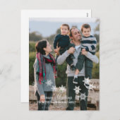 Ivory Elegant Snowflakes kerstfoto Briefkaart (Voorkant / Achterkant)