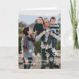 Ivory Elegant Snowflakes kerstfotokaart Feestdagen Kaart