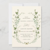 Ivory Elegant Waterverf Wildflower Weddenschap Kaart (Voorkant)
