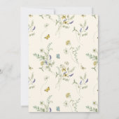 Ivory Elegant Waterverf Wildflower Weddenschap Kaart (Achterkant)