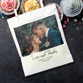 Ivory Elegant Wedding Love and Thanks Photo Bedankzakje