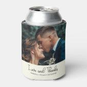 Ivory Elegant Wedding Love and Thanks Photo Blikjeskoeler (Blikje Voorkant)