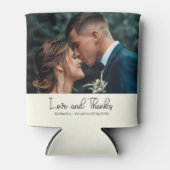 Ivory Elegant Wedding Love and Thanks Photo Blikjeskoeler (Voorkant)