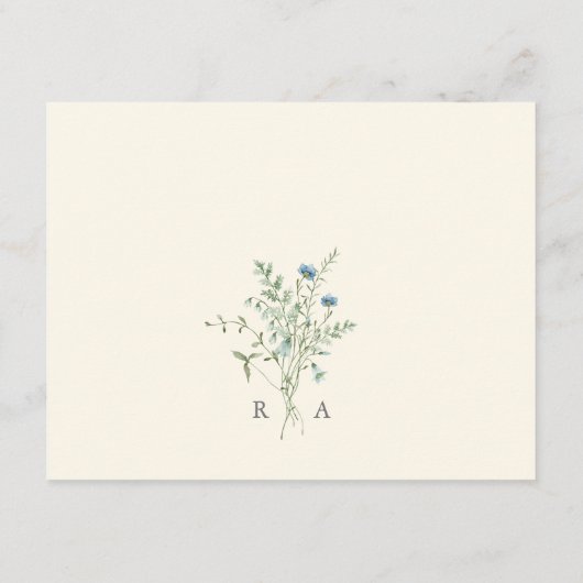 Ivory Elegant Wildflower Wedding Details Informatiekaartje (Achterkant)