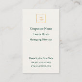 Ivory emerald green modern corporate logo visitekaartje (Voorkant)
