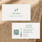 Ivory emerald green modern minimalst visitekaartje