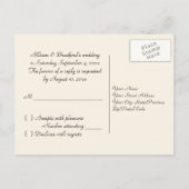 Ivory en Black Floral RSVP Briefkaart (Achterkant)