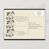Ivory en Black Floral RSVP Briefkaart Alternate (Achterkant)
