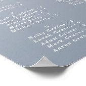 Ivory- en blauwe alfabetische bruiloft poster (Hoek)