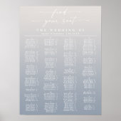 Ivory- en blauwe alfabetische bruiloft poster (Voorkant)