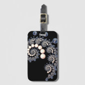 Ivory en Blue Pearl Spiral Bagagelabel (Voorkant (verticaal))