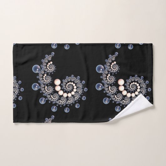 Ivory- en Blue Pearl Spiral Bath Towel Set Bad Handdoek (Handdoek)