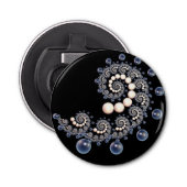 Ivory en Blue Pearl Spiral Bottle Open Button Flesopener (Voorkant)