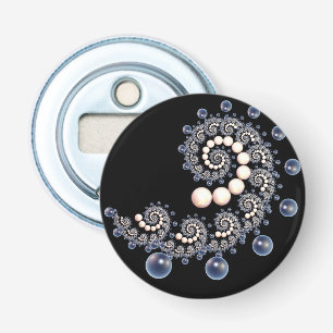 Ivory en Blue Pearl Spiral Bottle Open Button Flesopener