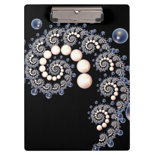 Ivory- en Blue Pearl Spiral-klembord Klembord (Voorkant)