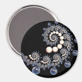 Ivory en Blue Pearl Spiral Magnet (Voorkant / Achterkant)