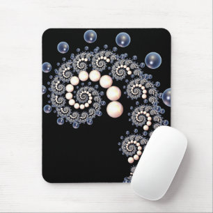 Ivory en Blue Pearl Spiral Muismat