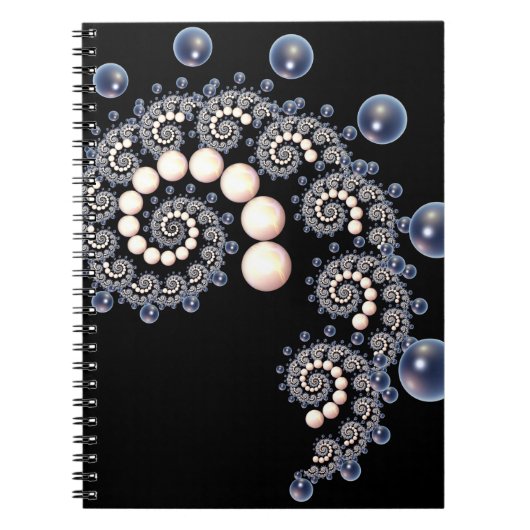 Ivory en Blue Pearl Spiral Notitieboek (Voorkant)