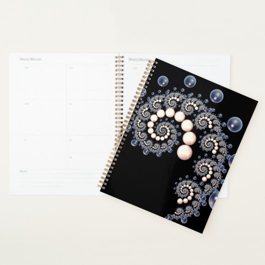 Ivory en Blue Pearl Spiral Planner (Display)