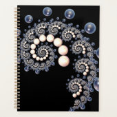 Ivory en Blue Pearl Spiral Planner (Voorkant)
