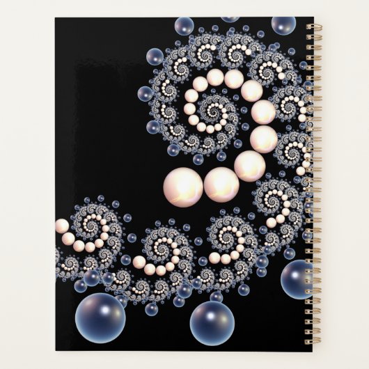 Ivory en Blue Pearl Spiral Planner (Achterkant)