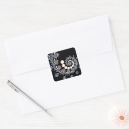 Ivory en Blue Pearl Spiral Sticker