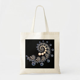 Ivory en Blue Pearl Spiral Tote Bag