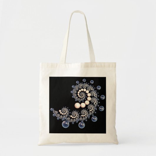 Ivory en Blue Pearl Spiral Tote Bag (Voorkant)