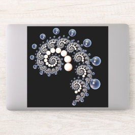 Ivory en Blue Pearl Spiral Vinyl Sticker