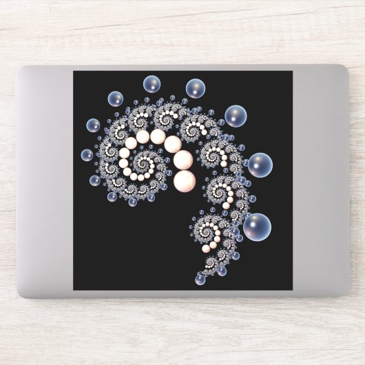 Ivory en Blue Pearl Spiral Vinyl Sticker (Computer)