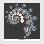 Ivory en Blue Pearl Spiral Vinyl Sticker (Vel)