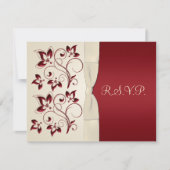 Ivory- en Claret RSVP-kaart RSVP Kaartje (Voorkant)