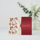Ivory- en Claret RSVP-kaart RSVP Kaartje (Staand voorkant)