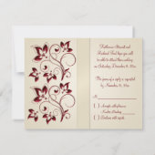 Ivory- en Claret RSVP-kaart RSVP Kaartje (Achterkant)