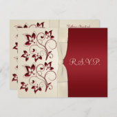 Ivory- en Claret RSVP-kaart RSVP Kaartje (Voorkant / Achterkant)