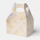 Ivory en Gold Grunge Distress Damask Bedankdoosjes (Achterkant)